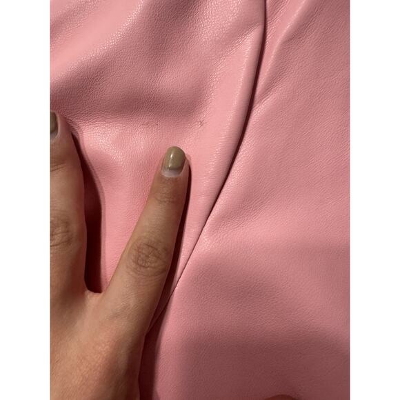 Azalea Wang Acerola Bling Rhinestone Sleeve Moto Jacket Pink 1X Pretty - Picture 3 of 9